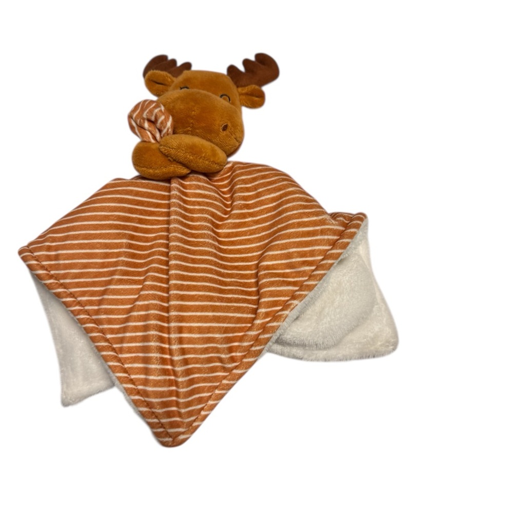 Striped Moose Plush Security Blanket